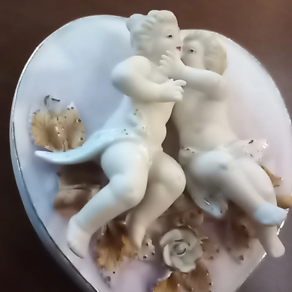 Vintage Arnart Creation Japan Heart Sweet Cherubs Wall Hangings 6 x 5 #7…